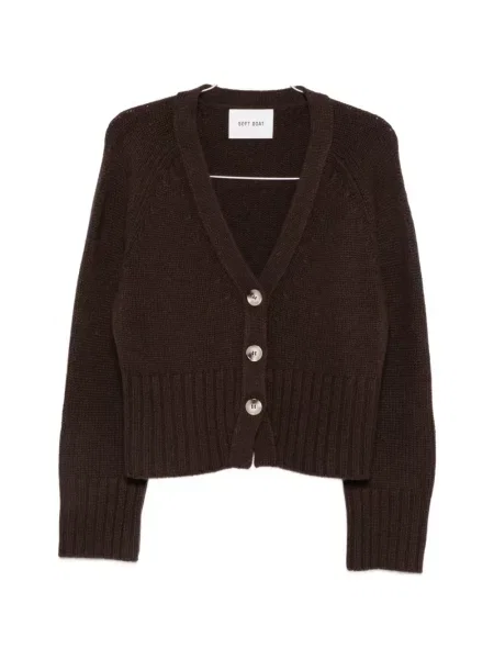Cardigan Soft Goat tricotate cu decolteu în V maro