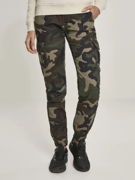 Pantaloni Urban Classics cu talie înaltă negru