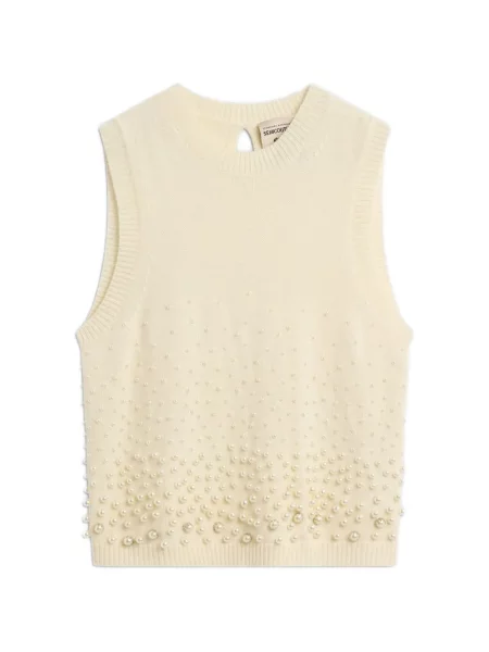 Vestă Semicouture cu perle tricotate
