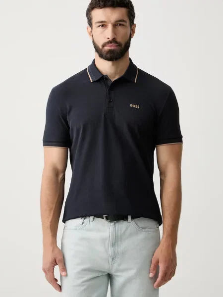 Tricou polo Boss Green verde