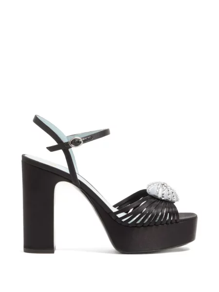 Sandale Valentino Garavani din satin cu platformă negru