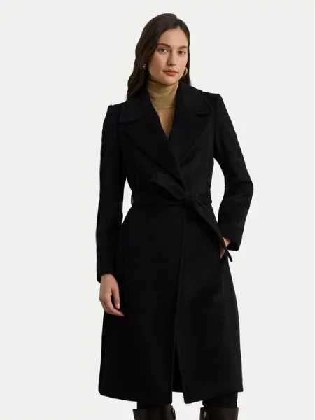 LAUREN RALPH LAUREN Μάλλινο παλτό μαύρο