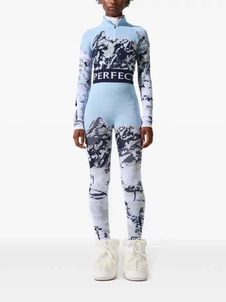 Leggings Perfect Moment din jacard albastru