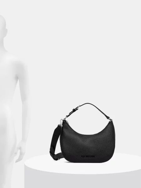 Кожаная сумка хобо Love Moschino