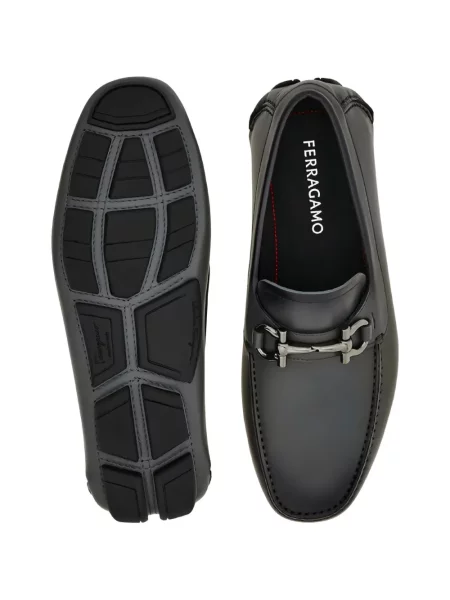 Pantofi loafer Ferragamo din piele gri