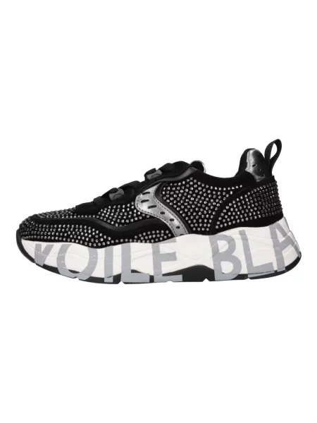 Sneakersy Voile Blanche skórzane z dżetami czarne