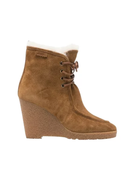 Buty do kostki Isabel Marant skórzane brązowe