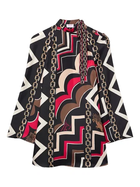 Rochie mini Pucci de mătase cu imagine de costum negru