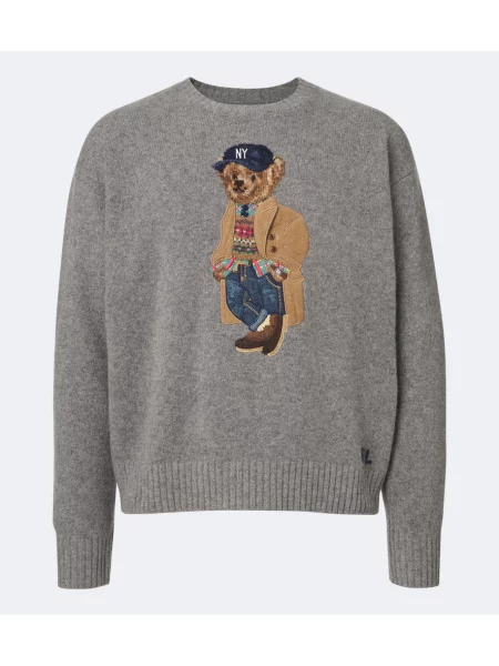 Tricou polo Polo Ralph Lauren de lână gri