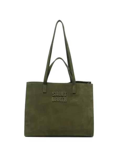 Geantă shopper Mc2 Saint Barth din piele de căprioară verde