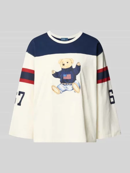 Bluza o kroju regular fit z nadrukiem polo bear Polo Ralph Lauren biała
