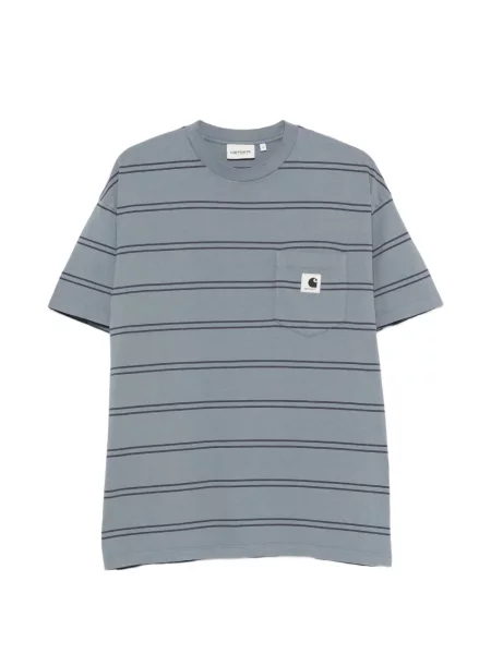 Tricou Carhartt Wip cu dungi albastru