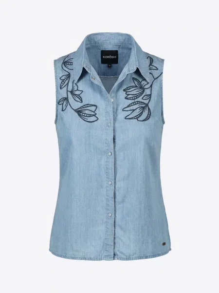 KOROSHI Bluză denim albastru