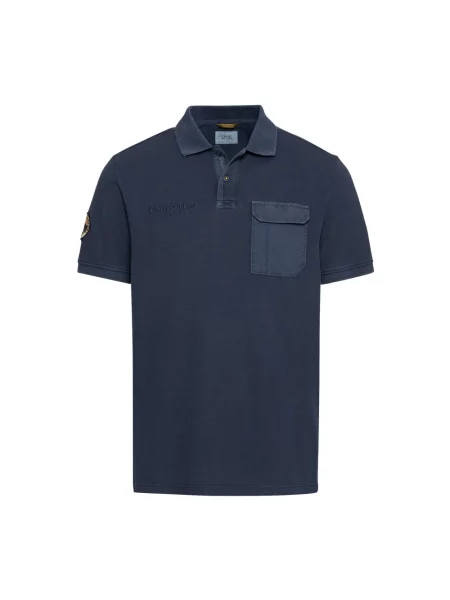Koszulka polo z wyhaftowanym logo Camel Active niebieskie