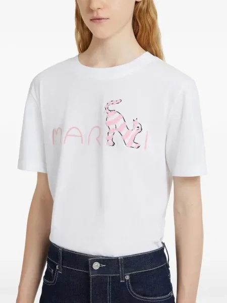 Тениска Marni с принт бяло