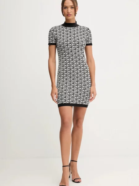 Dkny sukienka mini prosta czarny