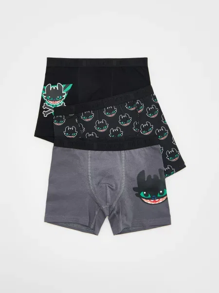 Reserved Boxerky Jak vycvičit draka 3 ks černý