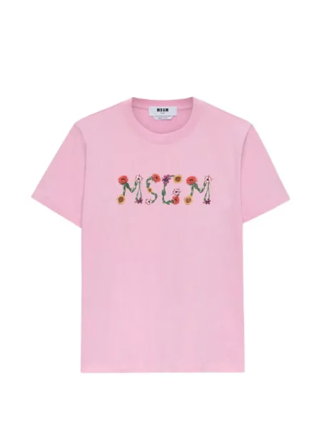Tricou Msgm cu model floral cu imagine roz
