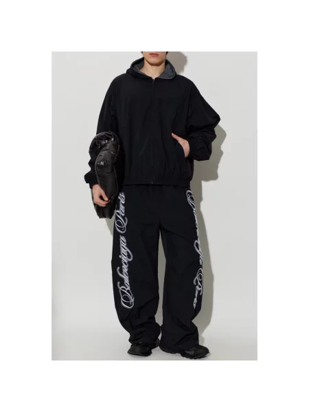 Spodnie dresowe Balenciaga z logo dwustronne czarne