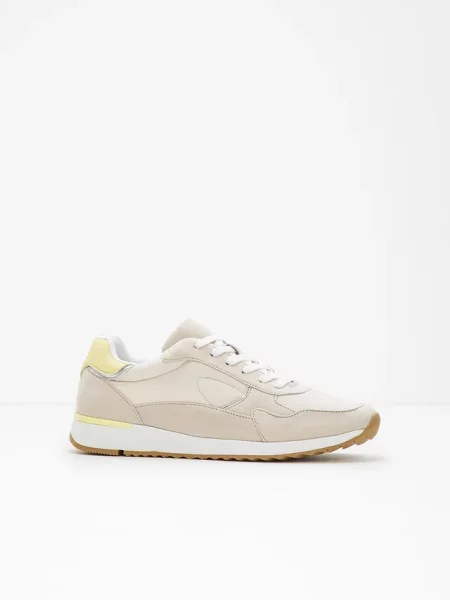 Sneakersy w stylu retro beżowe