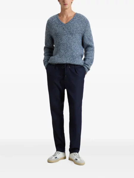Pantaloni Woolrich plisate albastru