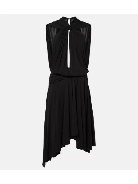 Rochie midi Acne Studios din jerseu drapată până la genunchi negru