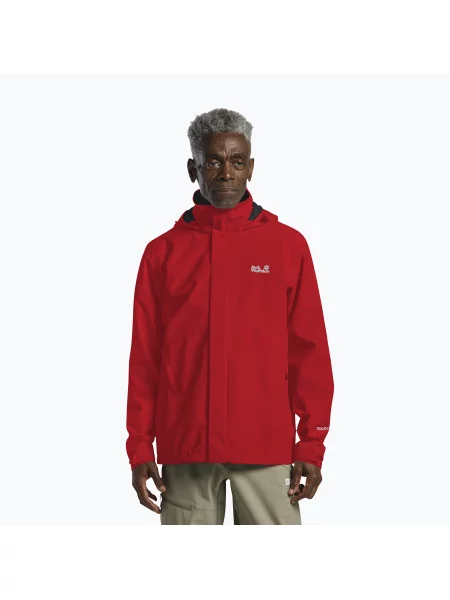 Férfi esőkabát Jack Wolfskin Trailtime 2L siren red. Méret: M piros