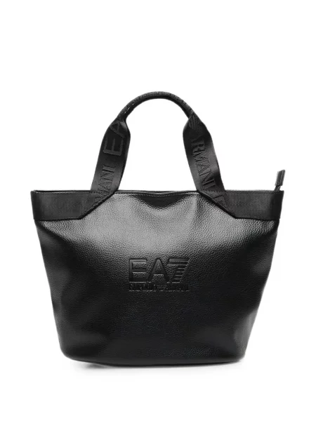 Geantă shopper Ea7 Emporio Armani cu autograf negru