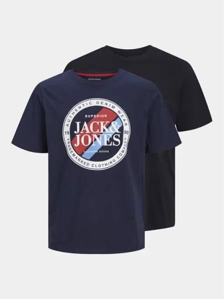JACK & JONES Tričko LOYD & LOOF námornícka modrá / červená biela čierna
