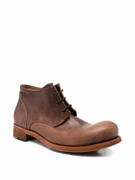 Botine Ma+ cu șireturi din piele maro