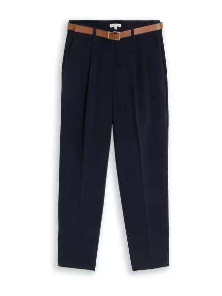 TOM TAILOR Pantaloni cu dungă bleumarin