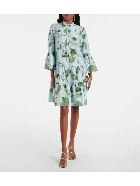 Rochie Erdem cu model floral albastru
