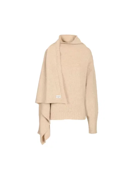 Dzianinowy sweter The Attico beżowy
