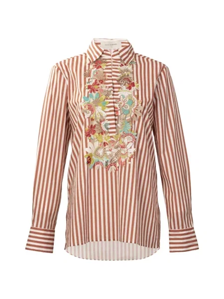 Bluză Silvia Tcherassi cu dungi maro