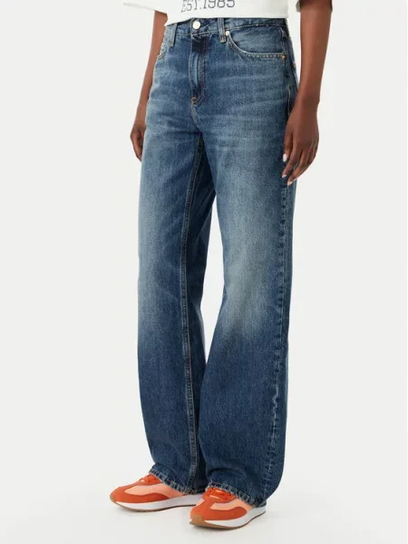 Tommy Hilfiger Jeans hlače Straight Fit modra