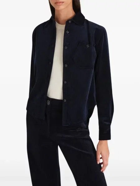 Pantaloni Violante Nessi de catifea cord albastru