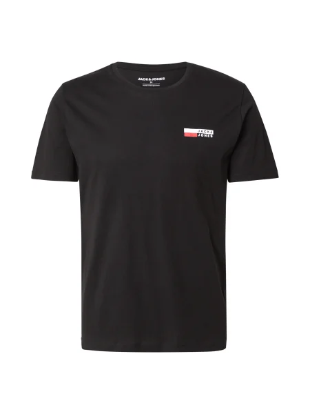 JACK & JONES Tričko brusnicová / čierna biela