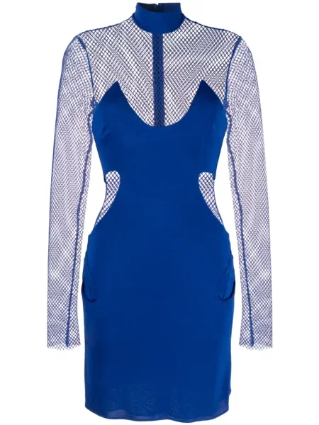 Rochie mini Tom Ford plasă de costum albastru