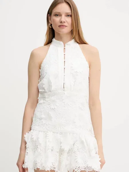 Bardot sukienka mini dopasowana biały