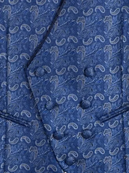 Paisley mintás jacquard dupla soros mellény Ramon Sanjurjo kék