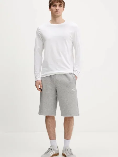 Меланжевые шорты Adidas Originals серые