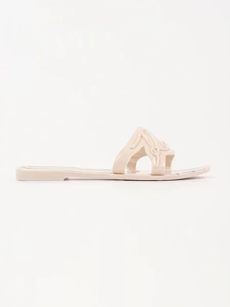 Karl Lagerfeld natikači z ravnim podplatom Jelly bež