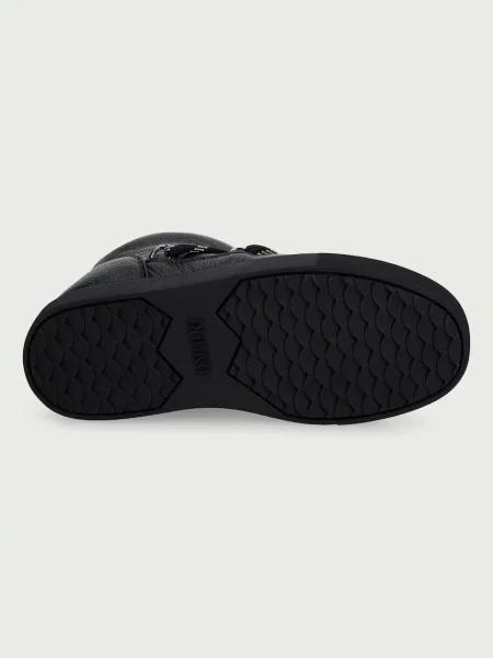 INUIKII Hótaposó FULL LEATHER GLOSS gyapjú hozzáadásával | bőr fekete