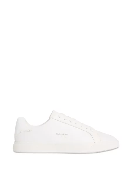 Sneakerși Calvin Klein cu șireturi cu imagine din dantelă alb