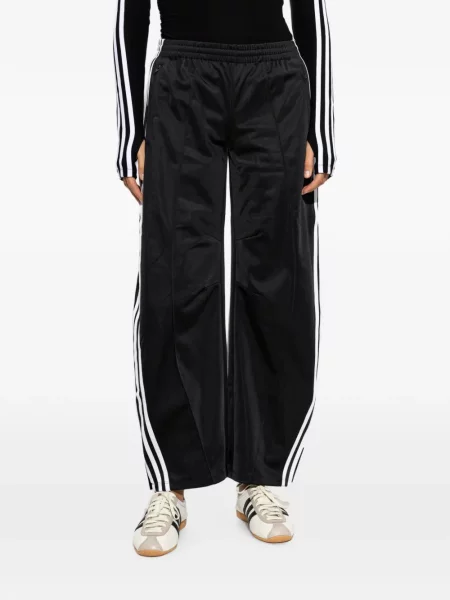 Τρέξιμο παντελόνι Adidas με κορδόνι με βολάν μαύρο