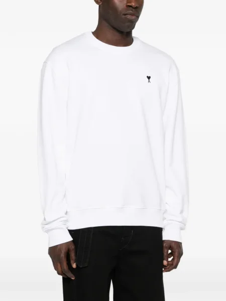 Hanorac crewneck Ami Paris alb