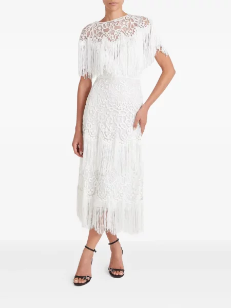 Nėriniuota midi suknelė Temperley London balta