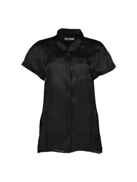 Koszula Khaite z krótkim rękawem z organzy czarna