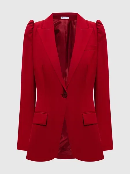 Жакет з вовни з акцентними плечима Alexander Mcqueen червоний