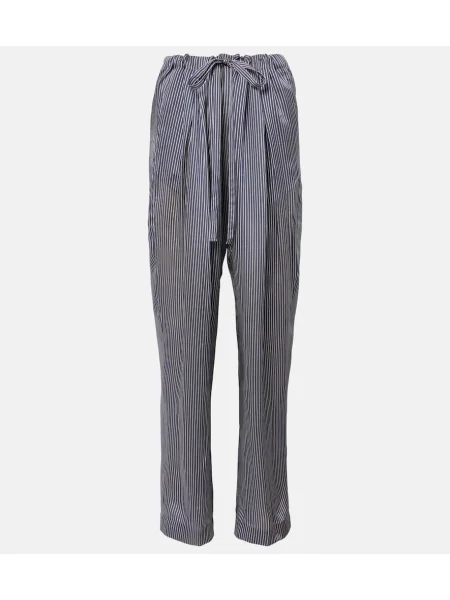 Pantaloni Khaite cu dungi albastru